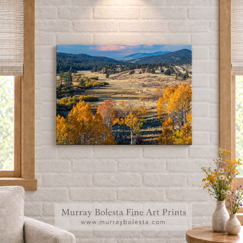 Western autumn ranch artwork on canvas by Murray Bolesta!