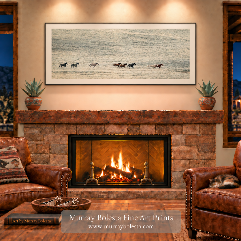 Wild horses galloping at San Rafael Valley Arizona by Murray Bolesta.