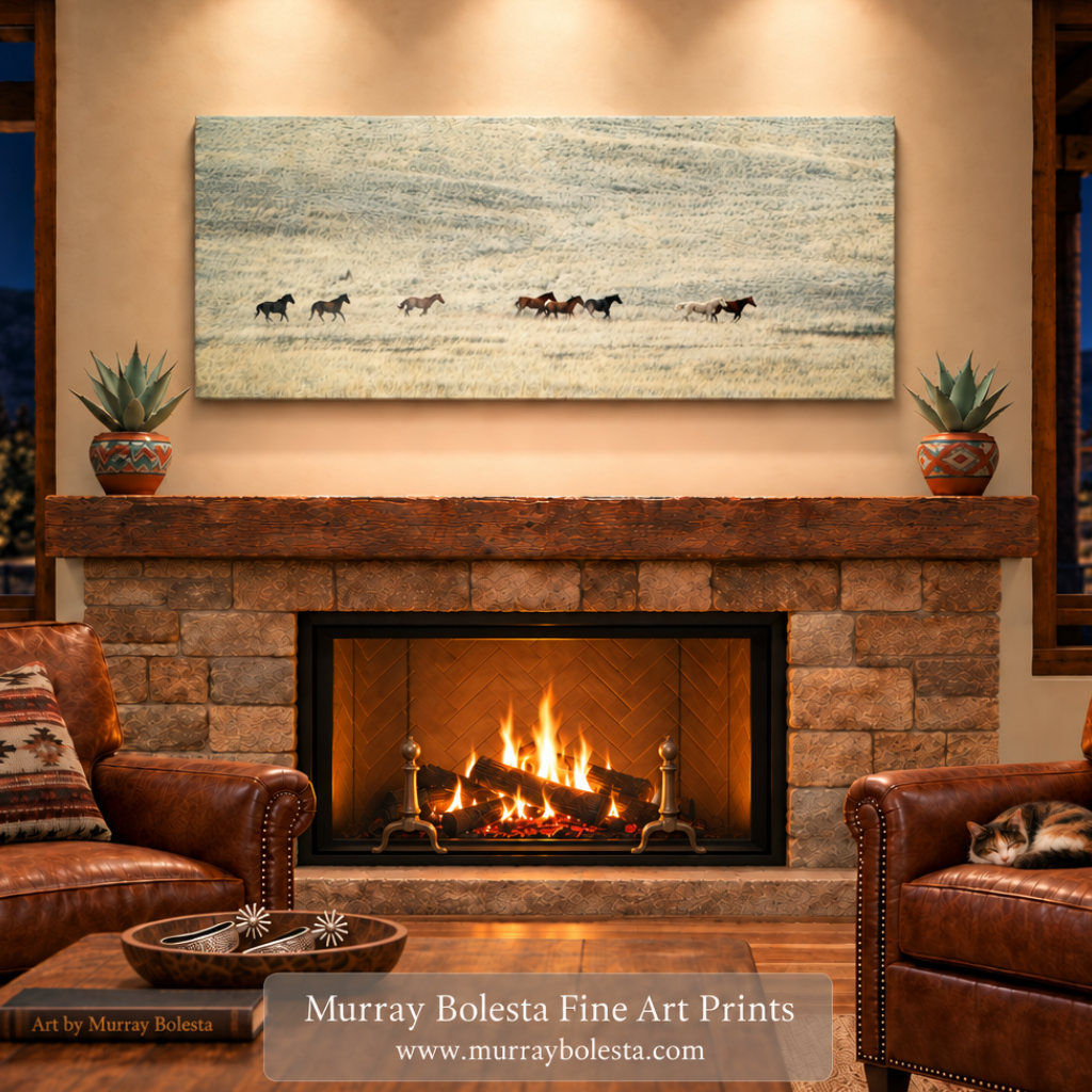 Wild horse ranch art at San Rafael Valley Arizona by Murray Bolesta.