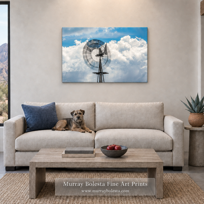 Windmill artwork in southern Arizona by Murray Bolesta